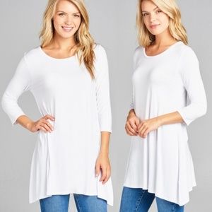 White tunic, 3/4 sleeves